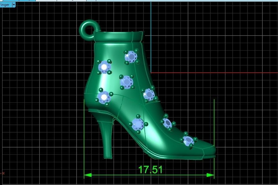 set fashionable stylish pendant women shoes with diamonds 439 3D Model Collection_30