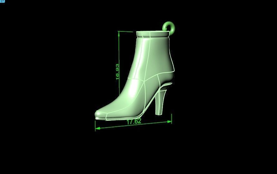 set fashionable stylish pendant women shoes with diamonds 439 3D Model Collection_43