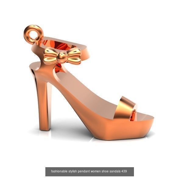 set fashionable stylish pendant women shoes with diamonds 439 3D Model Collection_6