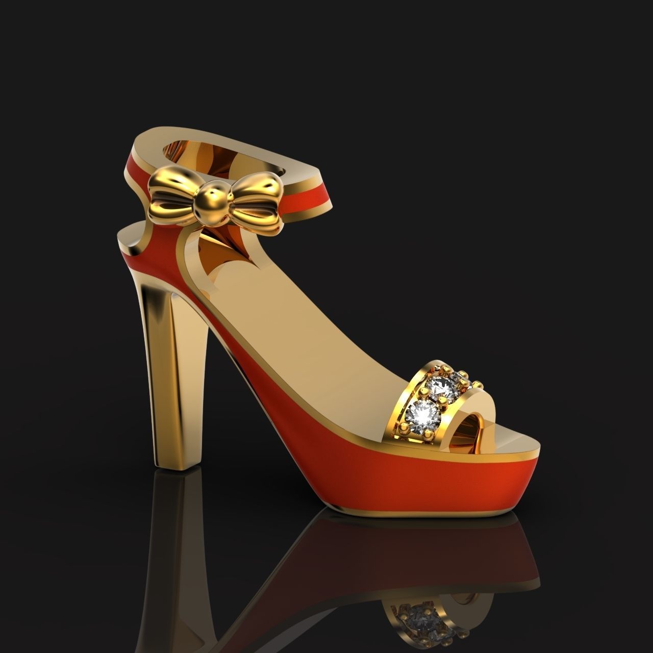 set fashionable stylish pendant women shoes with diamonds 439 3D Model Collection_62