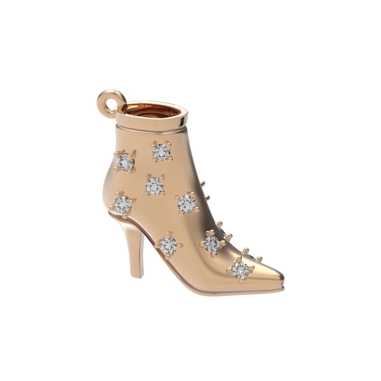 set fashionable stylish pendant women shoes with diamonds 439 3D Model Collection_38