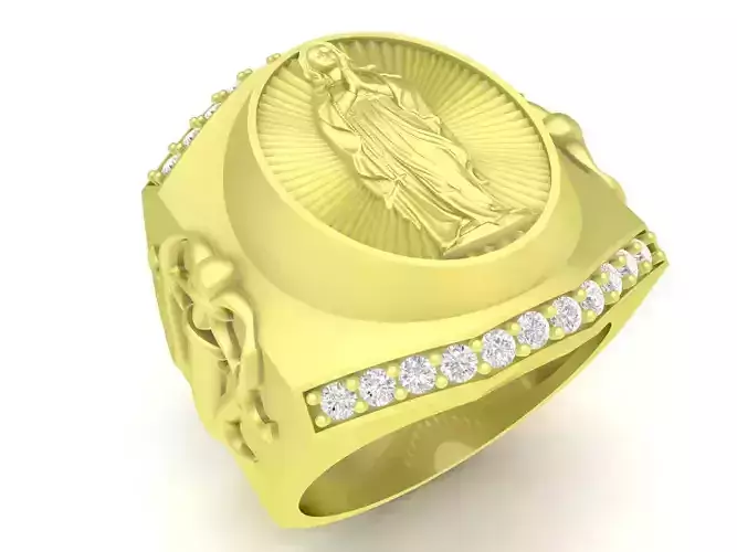 Ave Maria Men ring Virgin Mary Men Ring 3752
