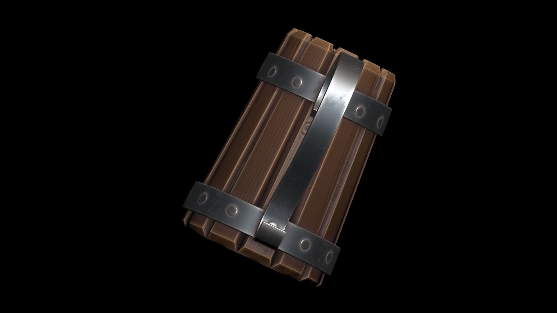 Stylized Wooden Mug Low-poly 3D model_5