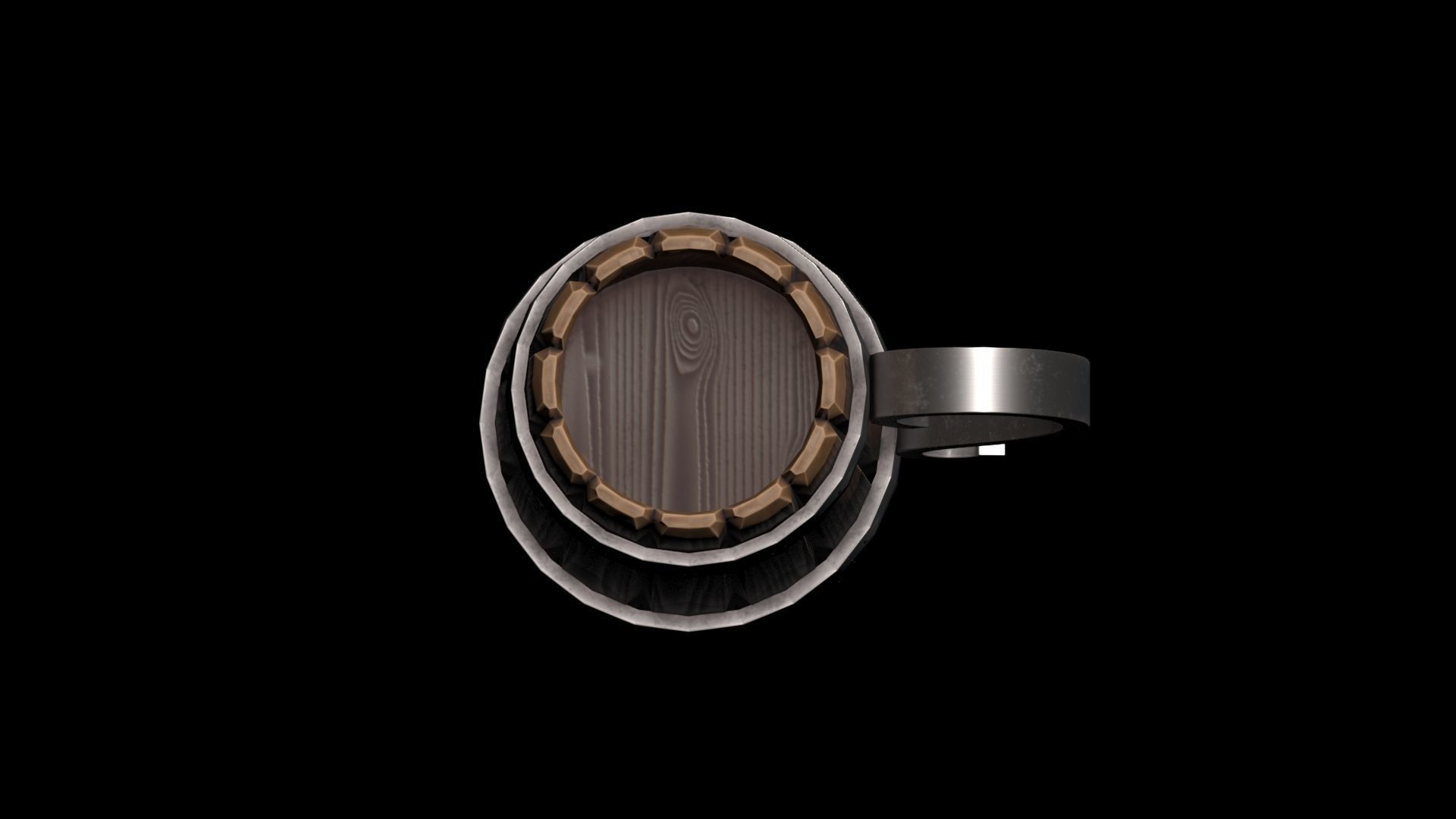 Stylized Wooden Mug Low-poly 3D model_14