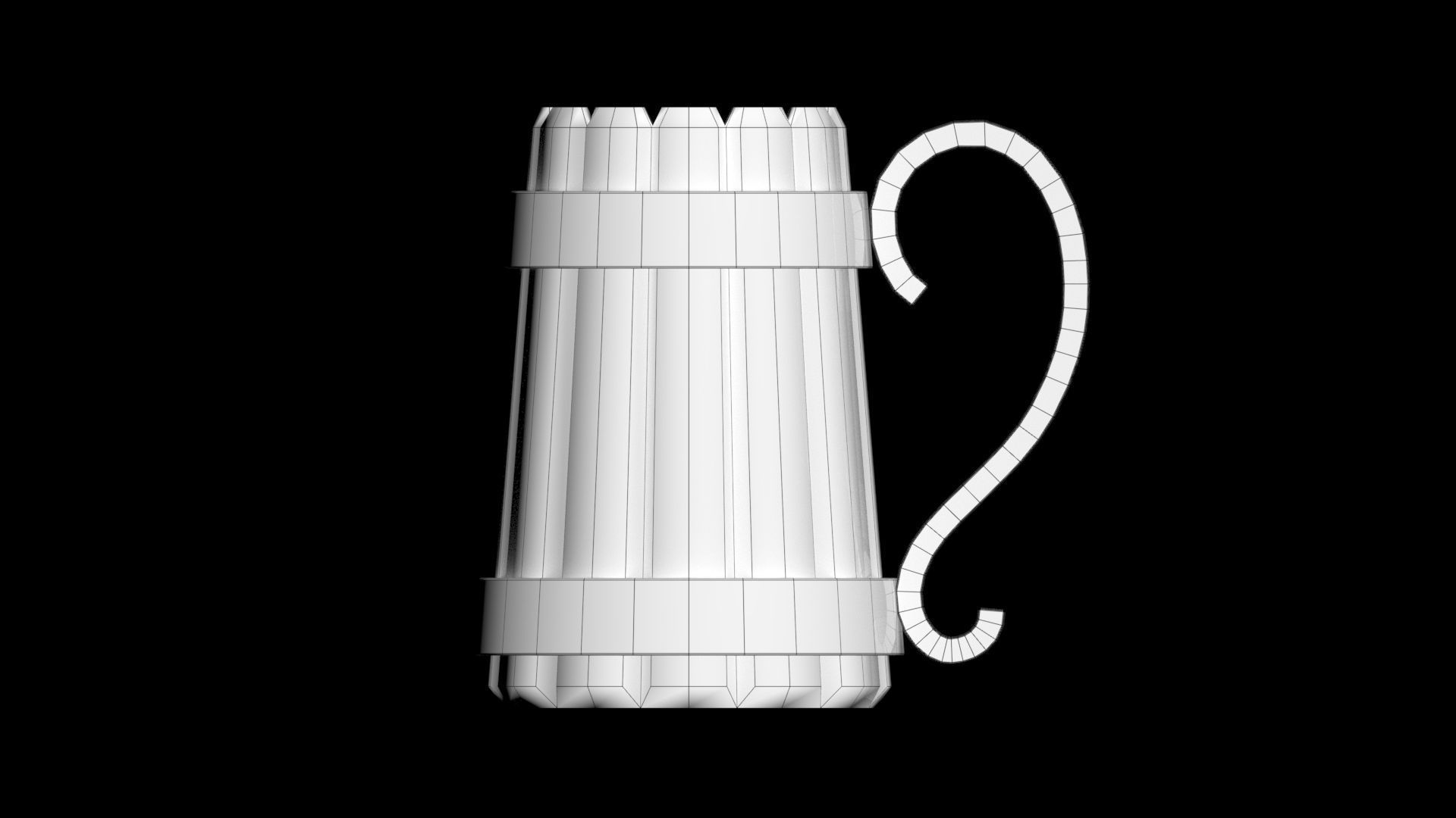 Stylized Wooden Mug Low-poly 3D model_18