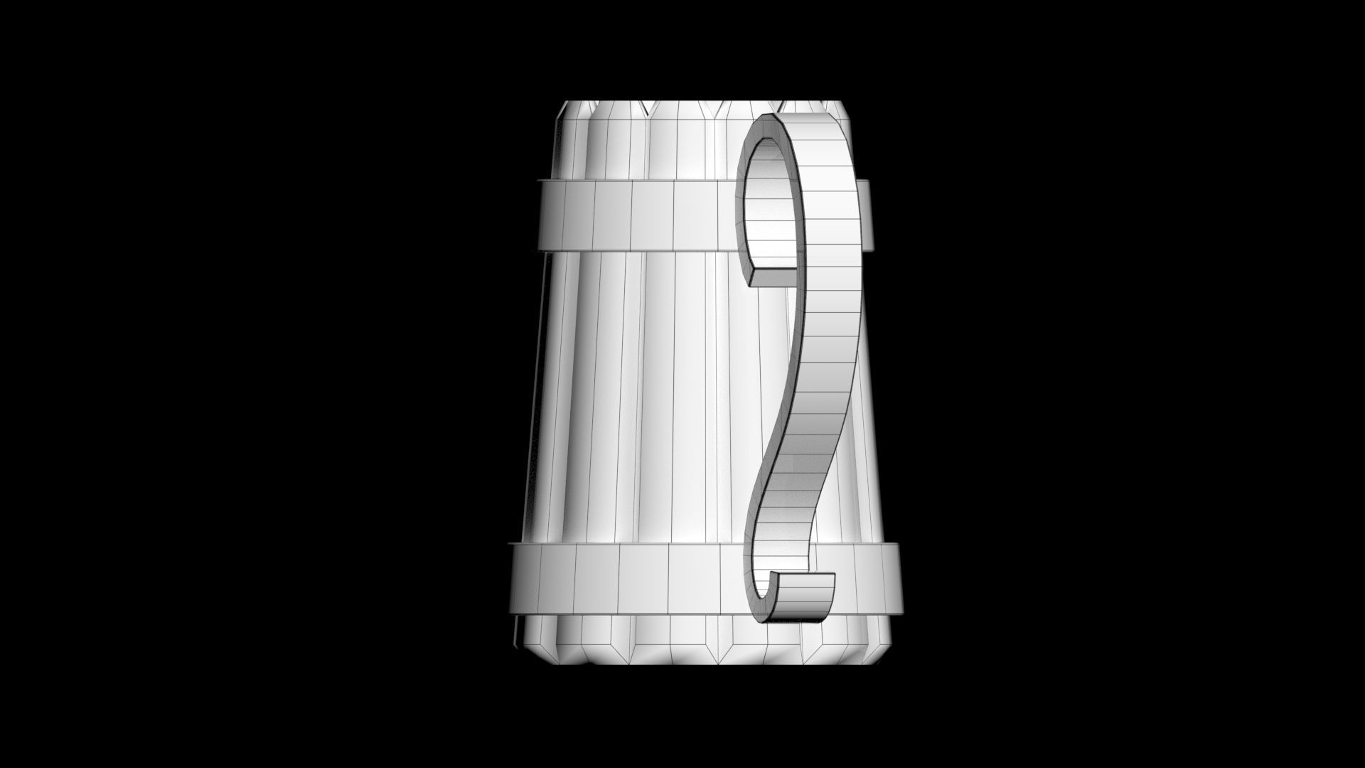 Stylized Wooden Mug Low-poly 3D model_19