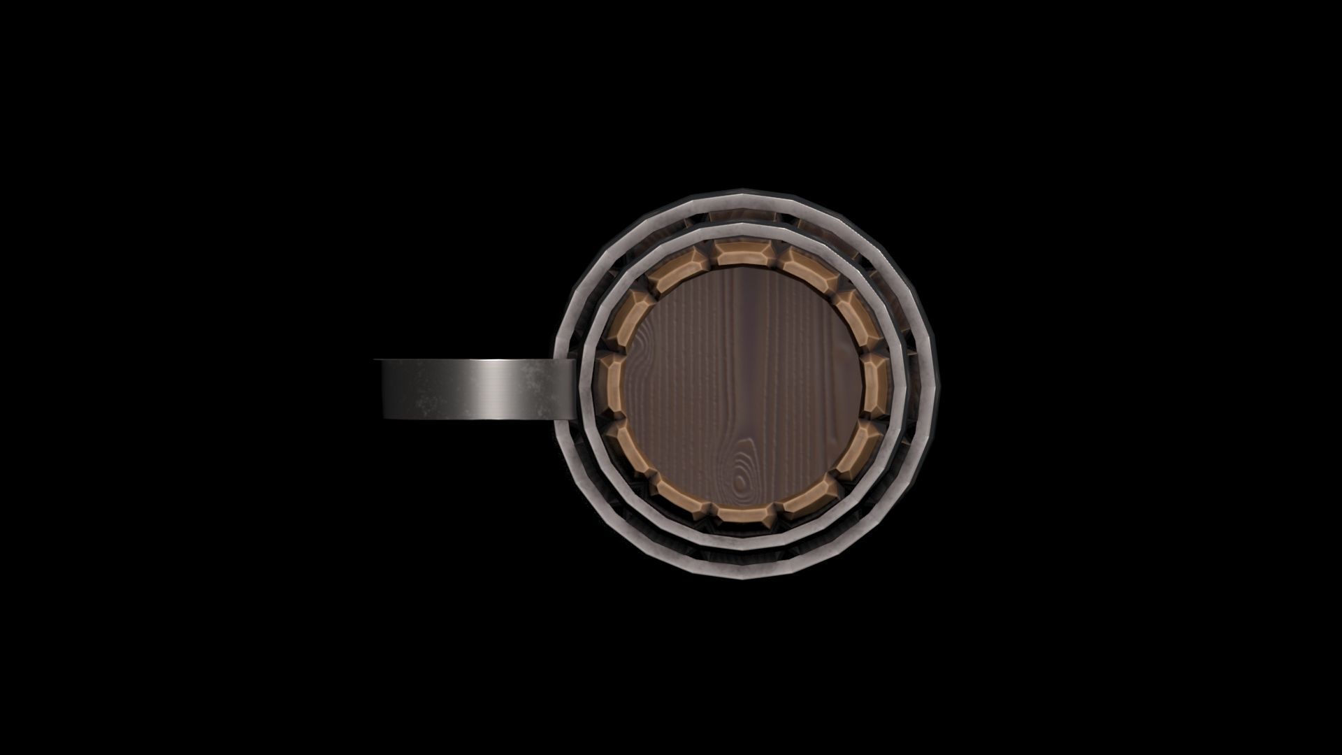 Stylized Wooden Mug Low-poly 3D model_12