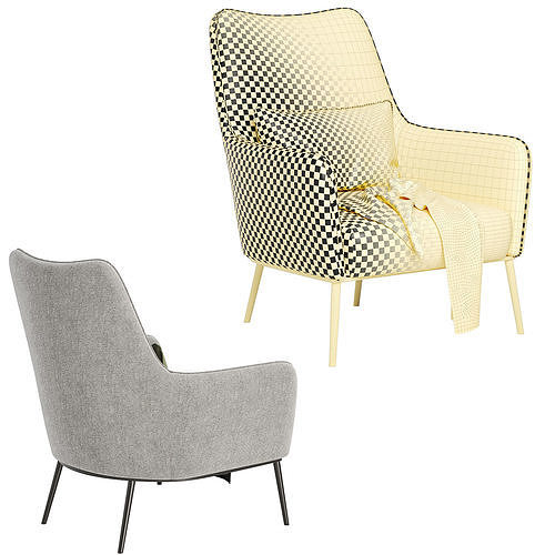 cortez theo onyx chair 3D model 5