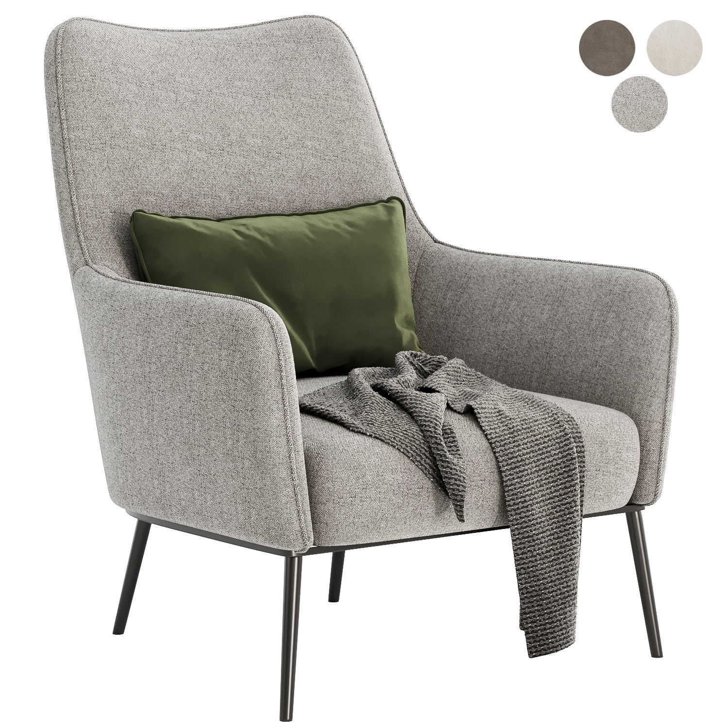 cortez theo onyx chair 3D model_2