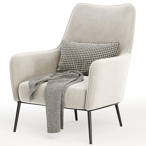 cortez theo onyx chair 3D model 4