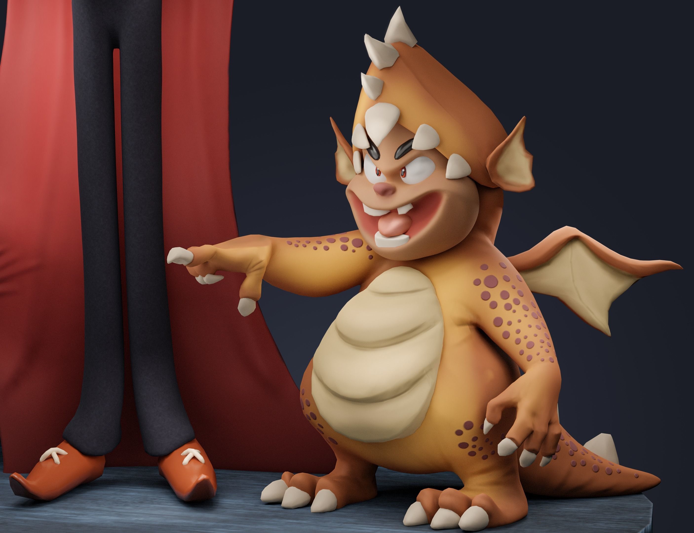 Halloween Special 4 Stylized Characters Including Pumpkin Basket 3D model_5