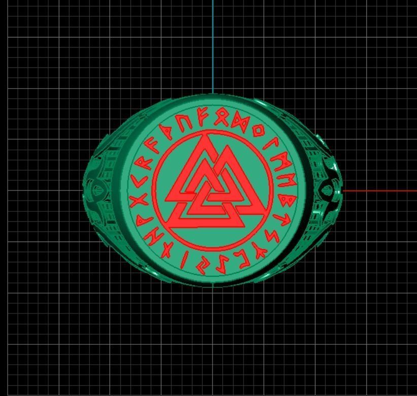 valknut ring 3D print model_3