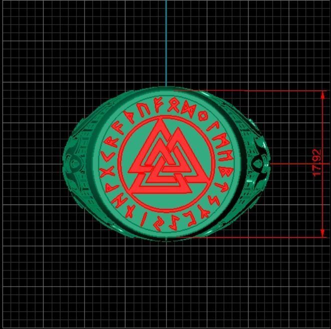 valknut ring 3D print model_4