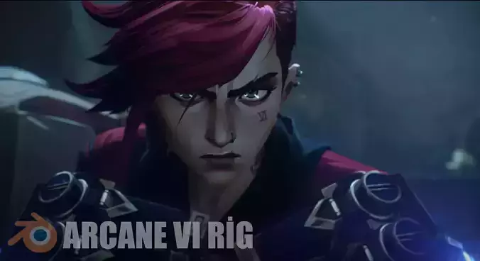Arcane VI Rig For Blender  Low-poly 3D model