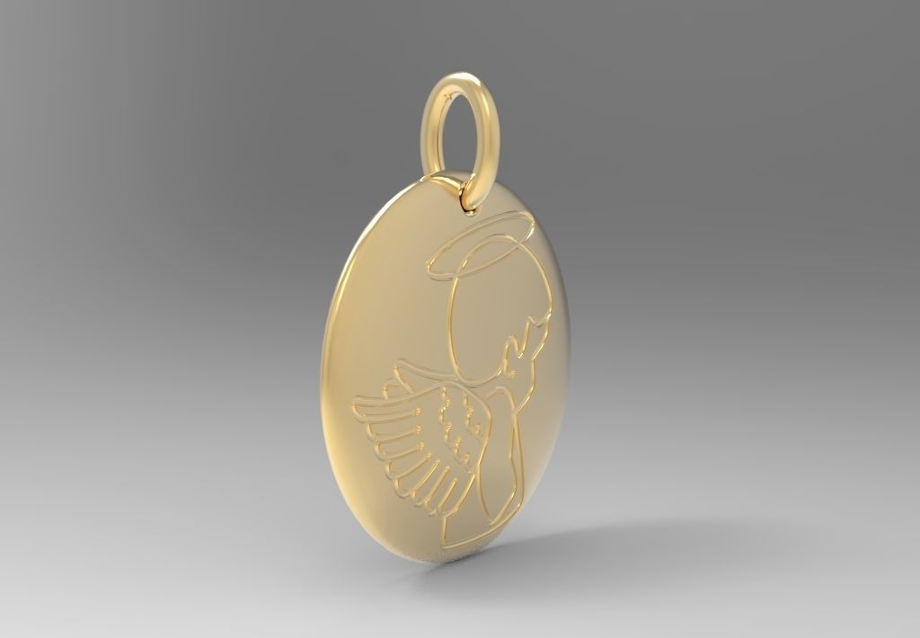 Angel Pendant 3D print model_3