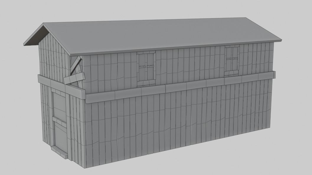 Old Wooden Farmhouse Low poly 3D Model Low-poly 3D model_8