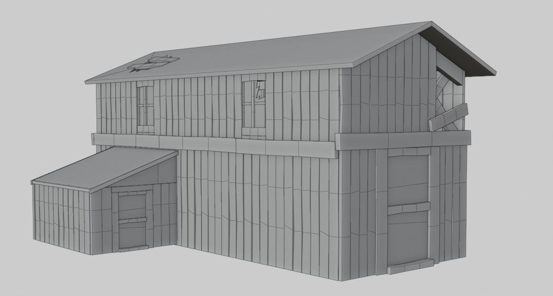 Old Wooden Farmhouse Low poly 3D Model Low-poly 3D model_9