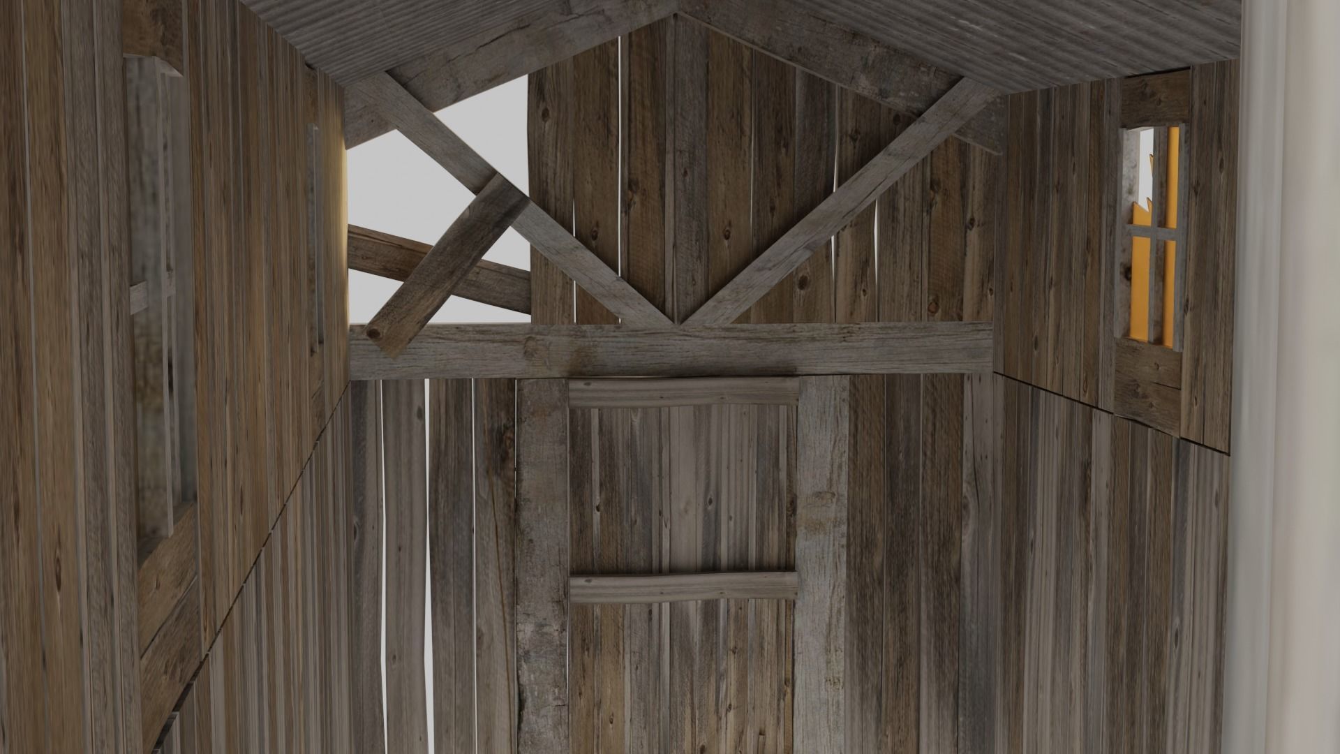 Old Wooden Farmhouse Low poly 3D Model Low-poly 3D model_5