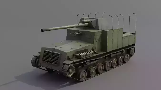 Type 5 Na-To Self-Propelled AT Gun Low-poly 3D model