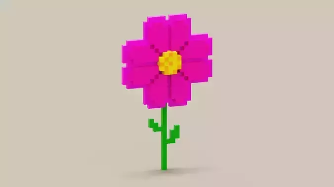 Voxel Pink Daisy