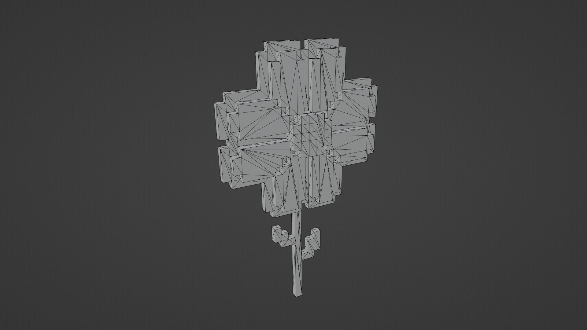 Voxel Pink Daisy Low-poly 3D model_12