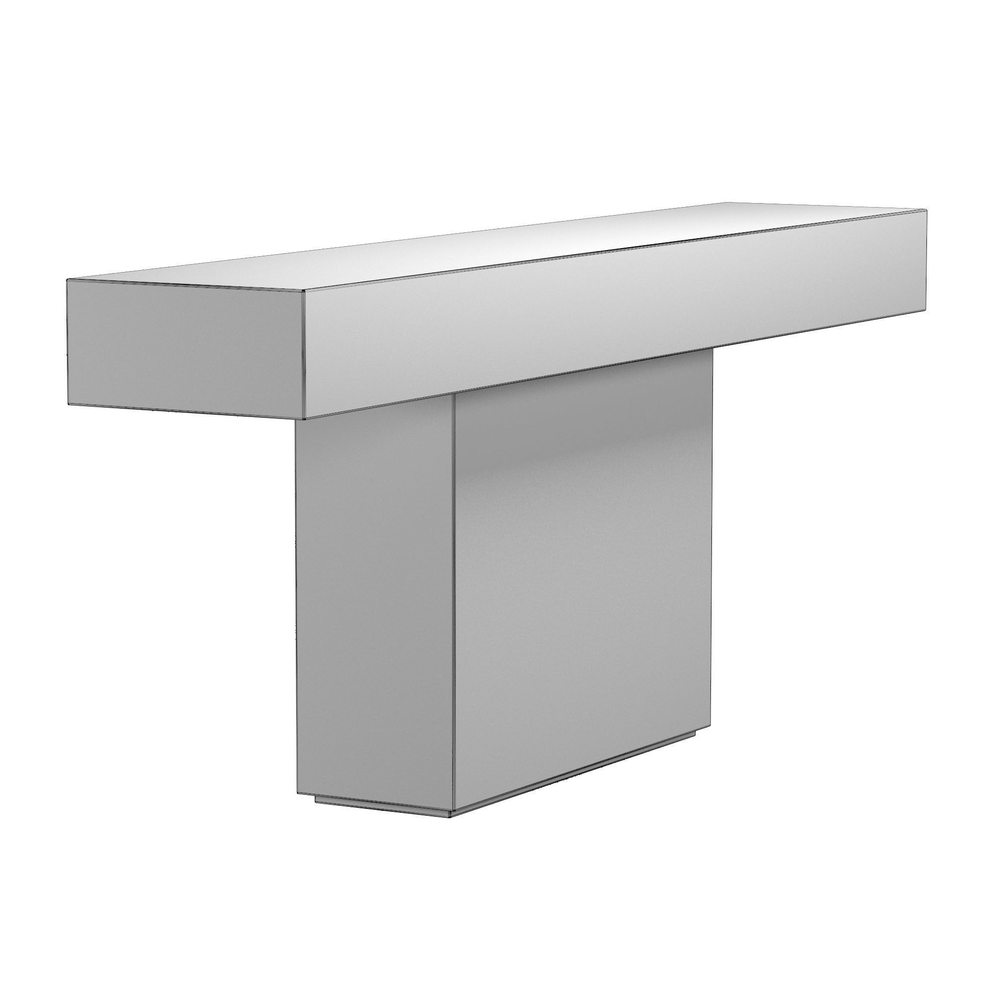 ITALIAN TRAVERTINE PLINTH CONSOLE TABLE 3D model_7