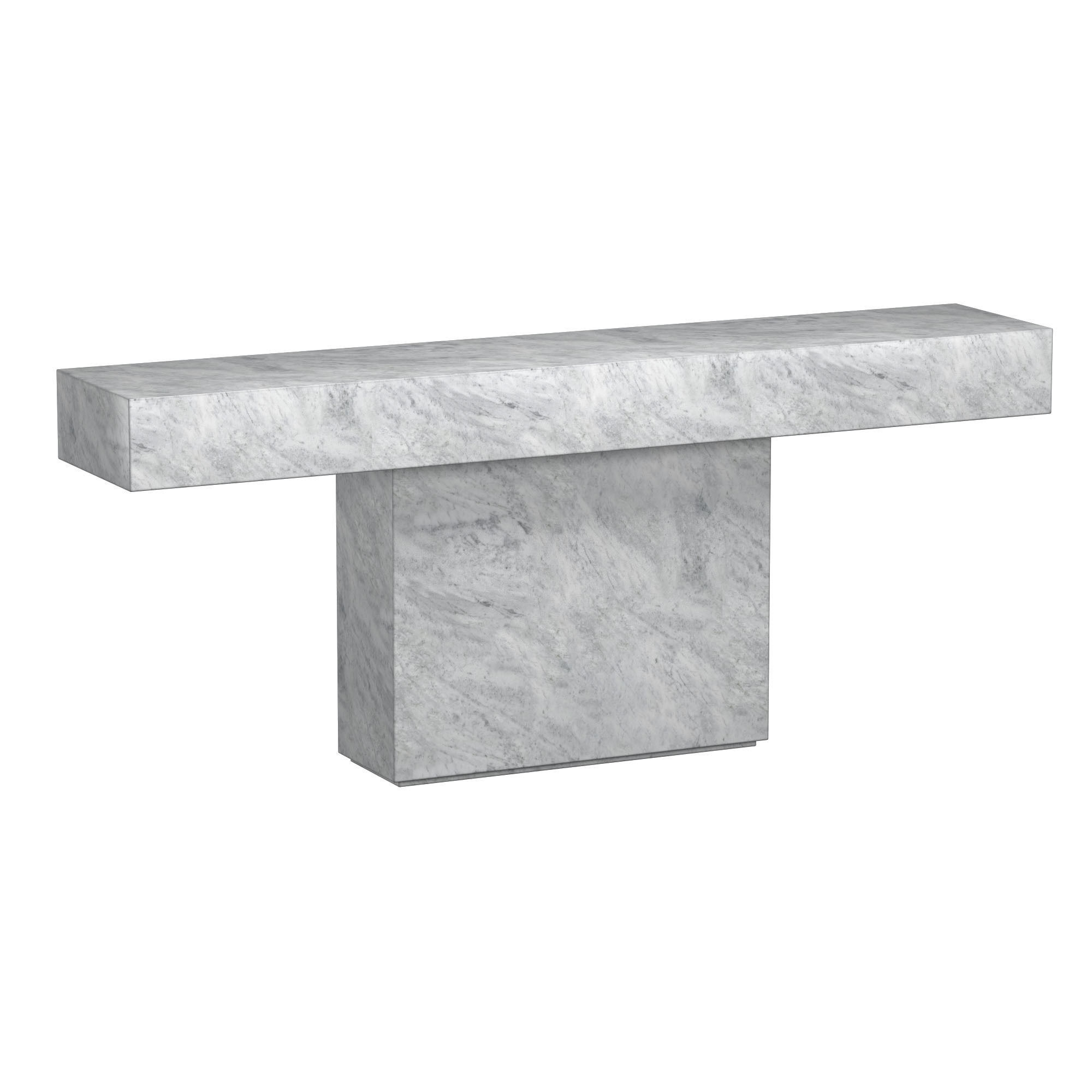 ITALIAN TRAVERTINE PLINTH CONSOLE TABLE 3D model_5