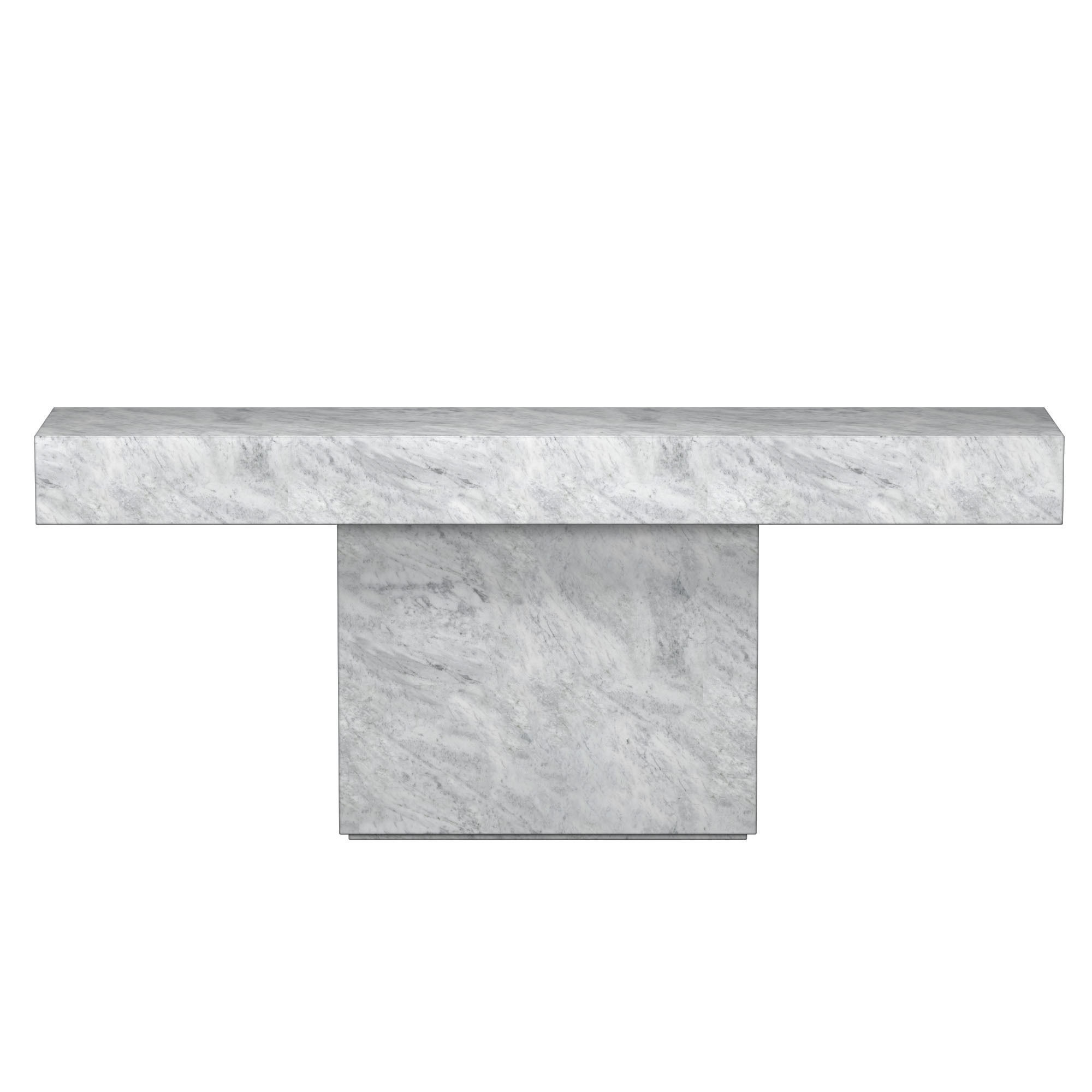 ITALIAN TRAVERTINE PLINTH CONSOLE TABLE 3D model_4