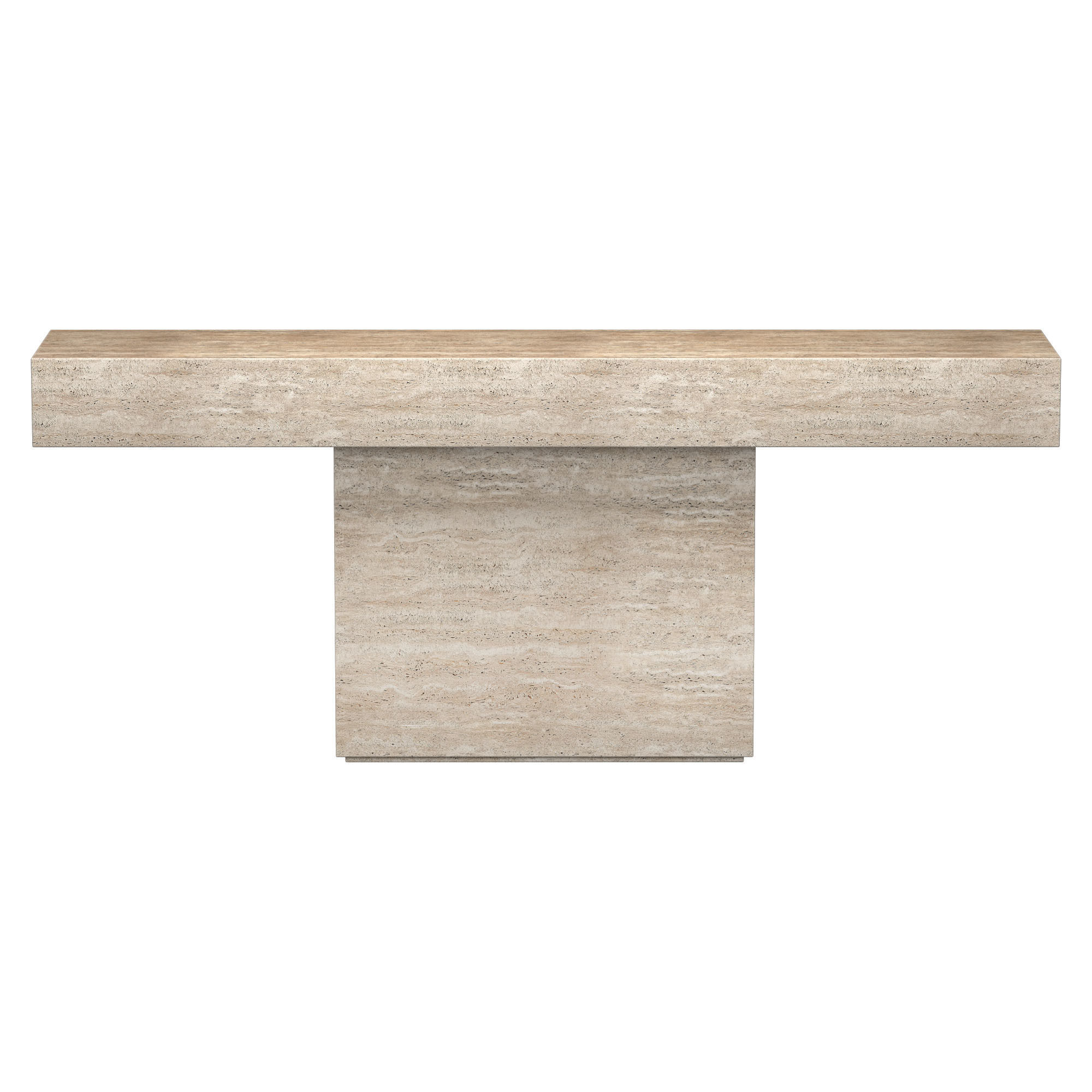 ITALIAN TRAVERTINE PLINTH CONSOLE TABLE 3D model_3