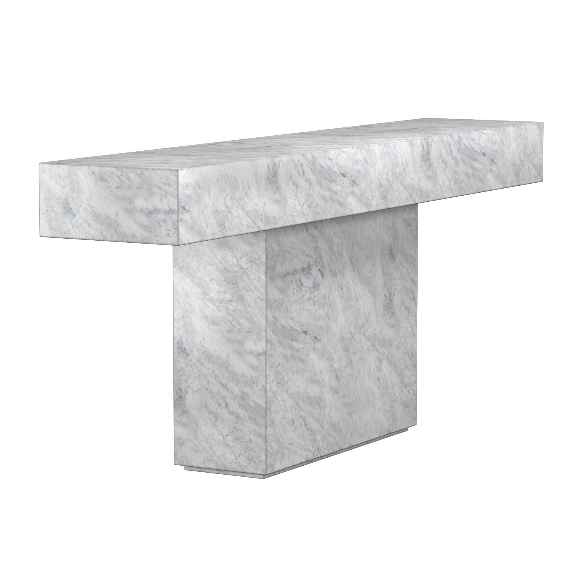 ITALIAN TRAVERTINE PLINTH CONSOLE TABLE 3D model_6