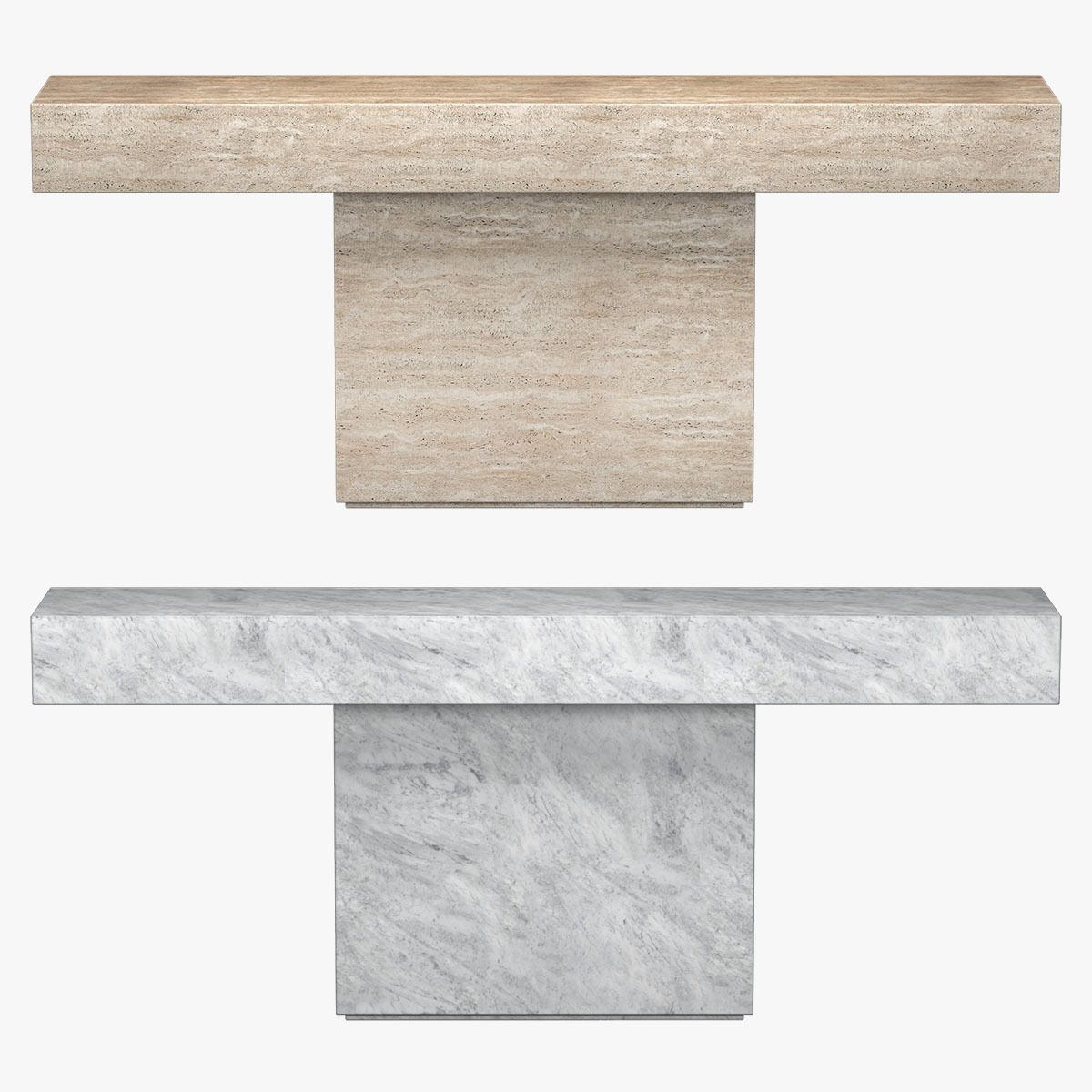 ITALIAN TRAVERTINE PLINTH CONSOLE TABLE 3D model_8