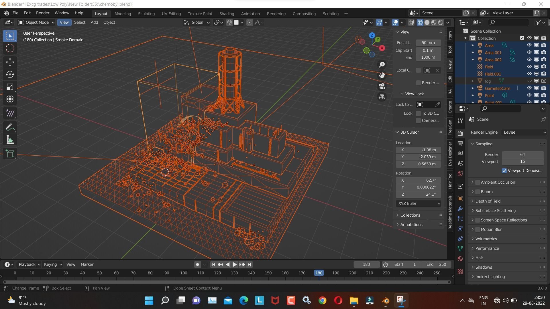 chernobyl 3D Model Render in  blender Low-poly 3D model_5