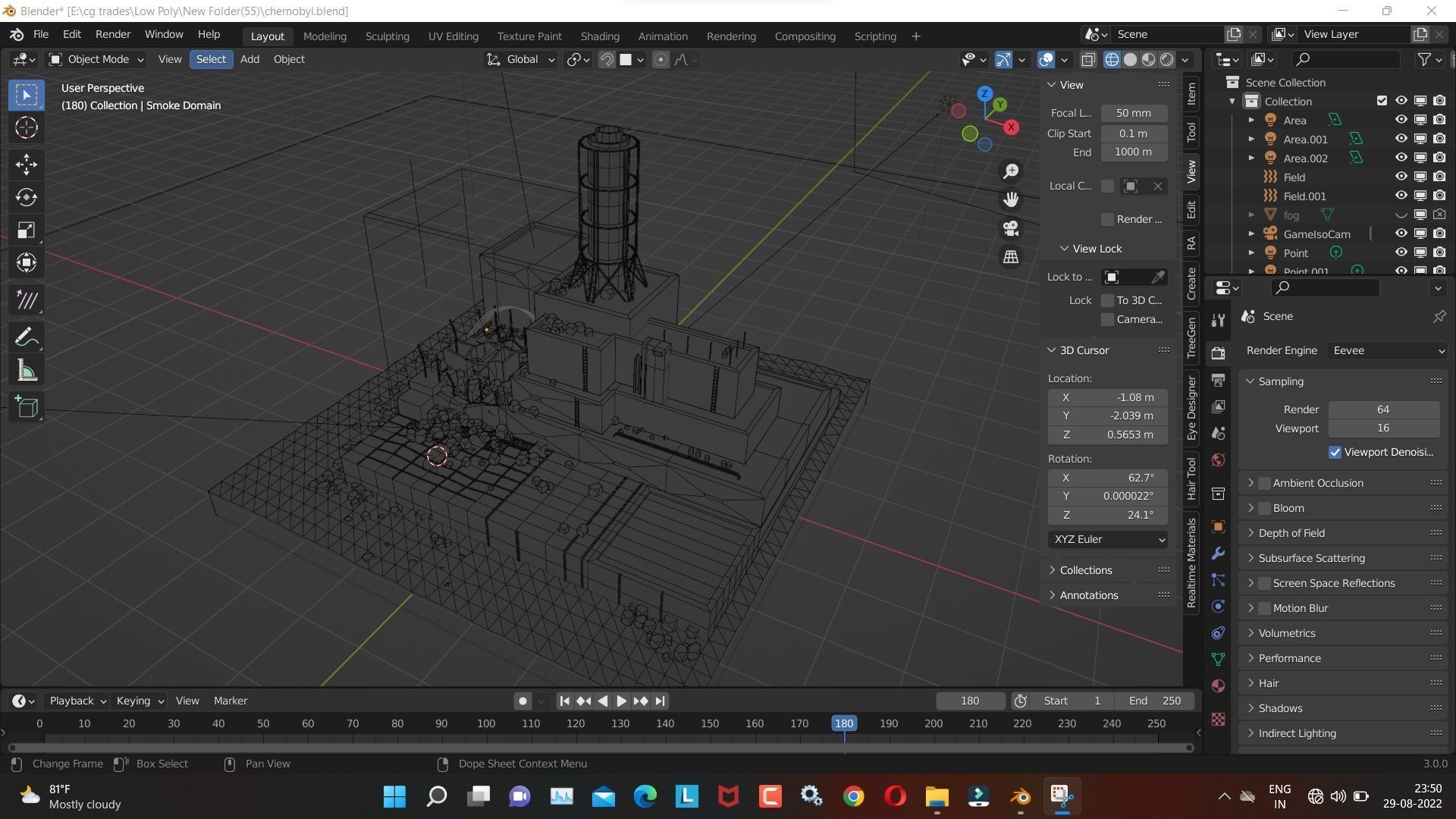 chernobyl 3D Model Render in  blender Low-poly 3D model_4