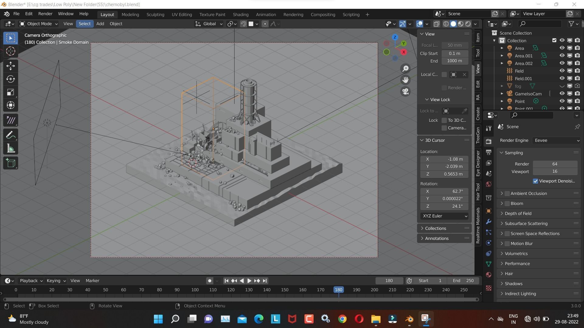 chernobyl 3D Model Render in  blender Low-poly 3D model_3