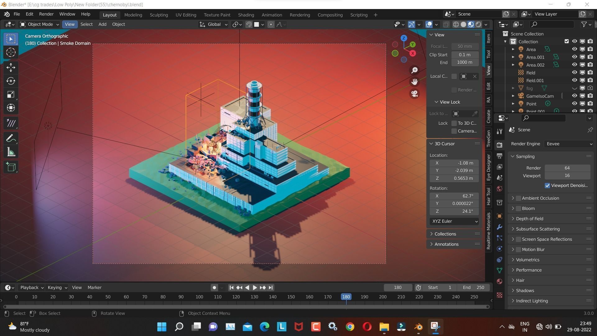 chernobyl 3D Model Render in  blender Low-poly 3D model_2
