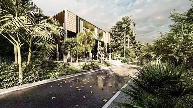 steel frame house 3D model