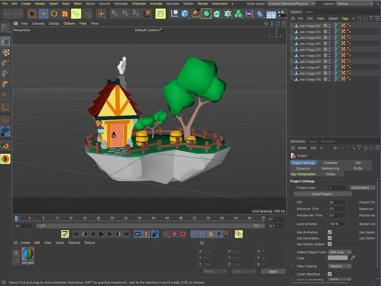 island 2 house on Low-poly 3D model_7