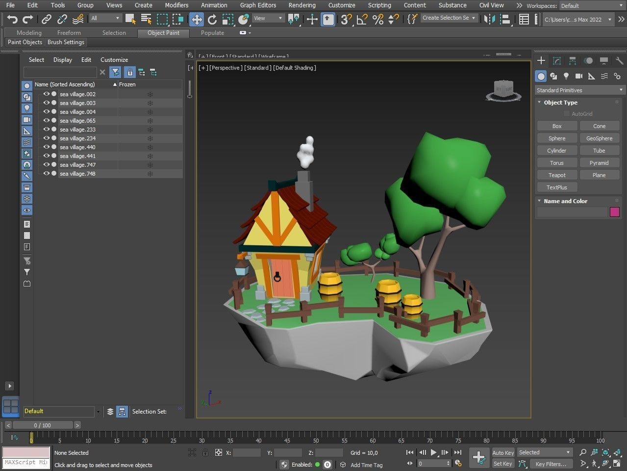 island 2 house on Low-poly 3D model_6