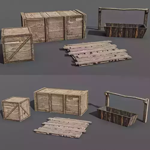 wester city detail Low-poly 3D model 02 Free low-poly 3D model