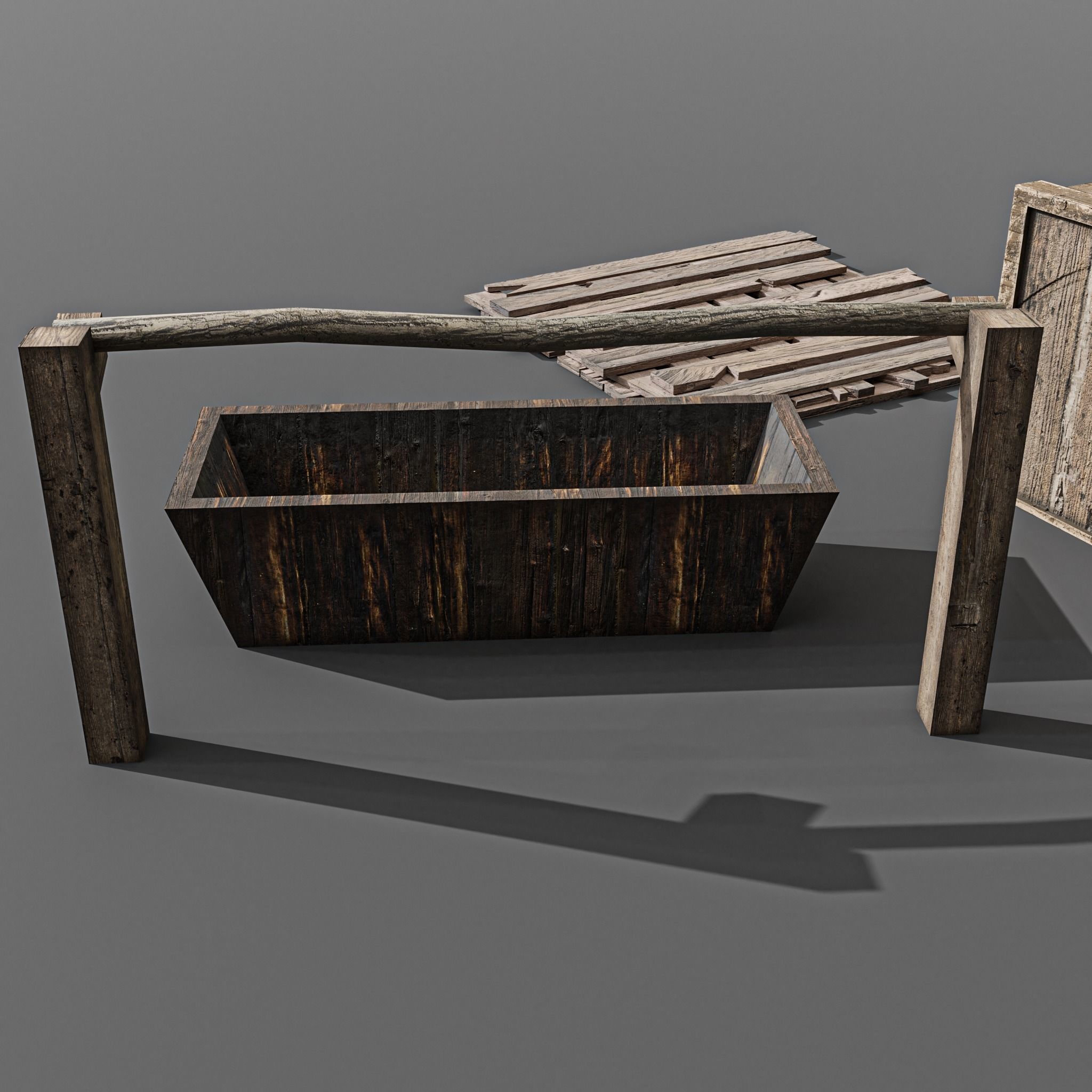 wester city detail Low-poly 3D model 02 Free low-poly 3D model_6