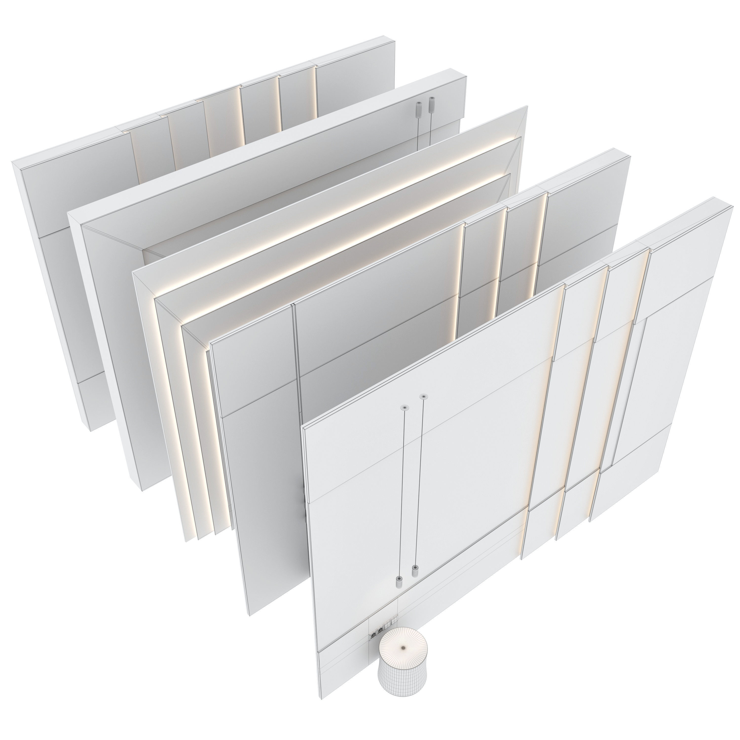 Decorative wall panel set 86 3D model_6