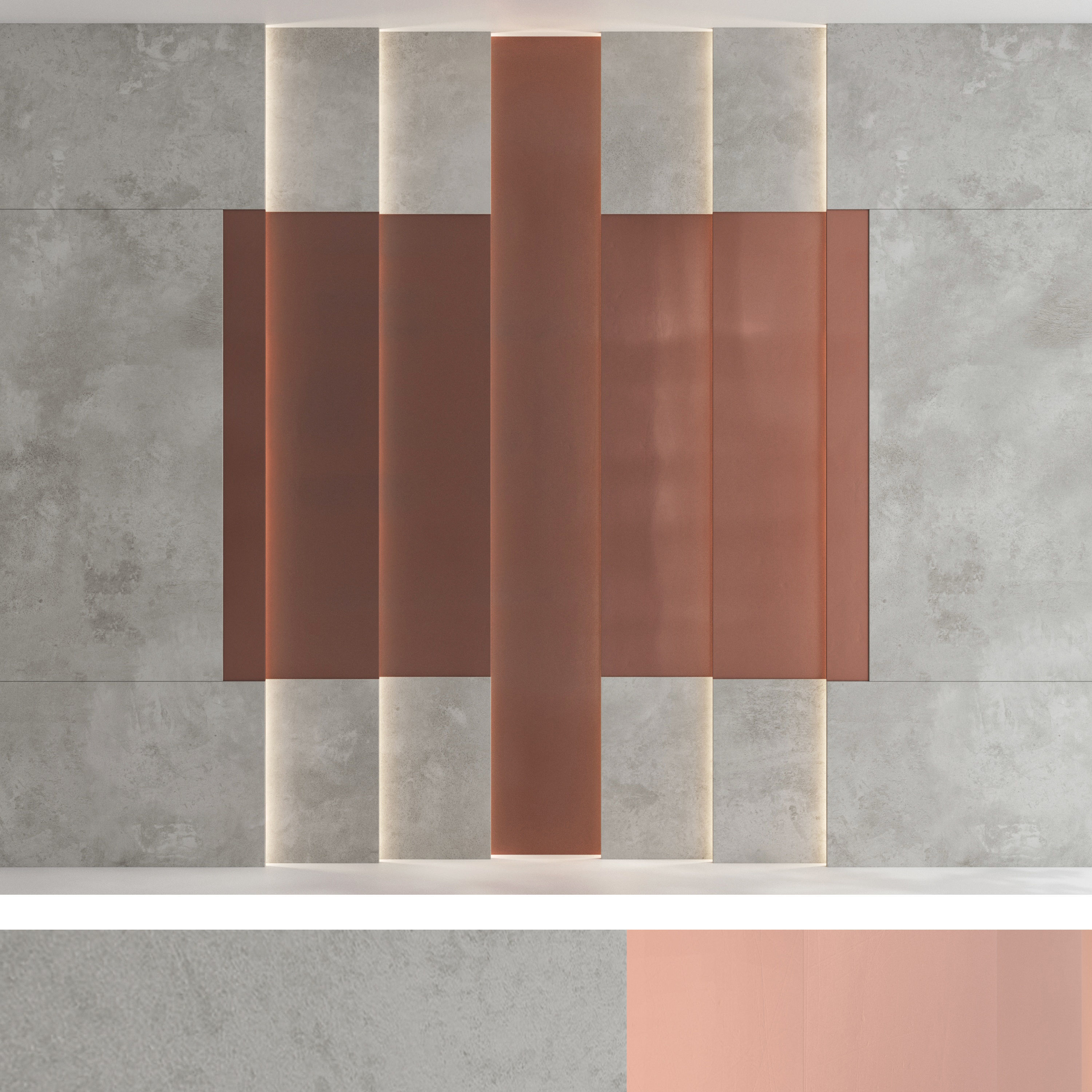 Decorative wall panel set 86 3D model_4
