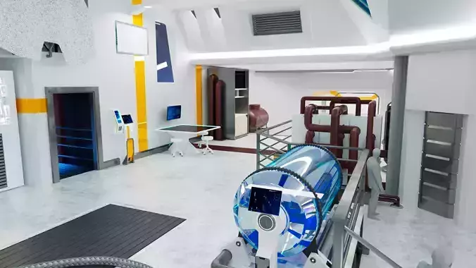 Modular SCI-FI Interior Serie B engineering room 3D model Modular SCI-FI Interior Serie B engineering room 3D model