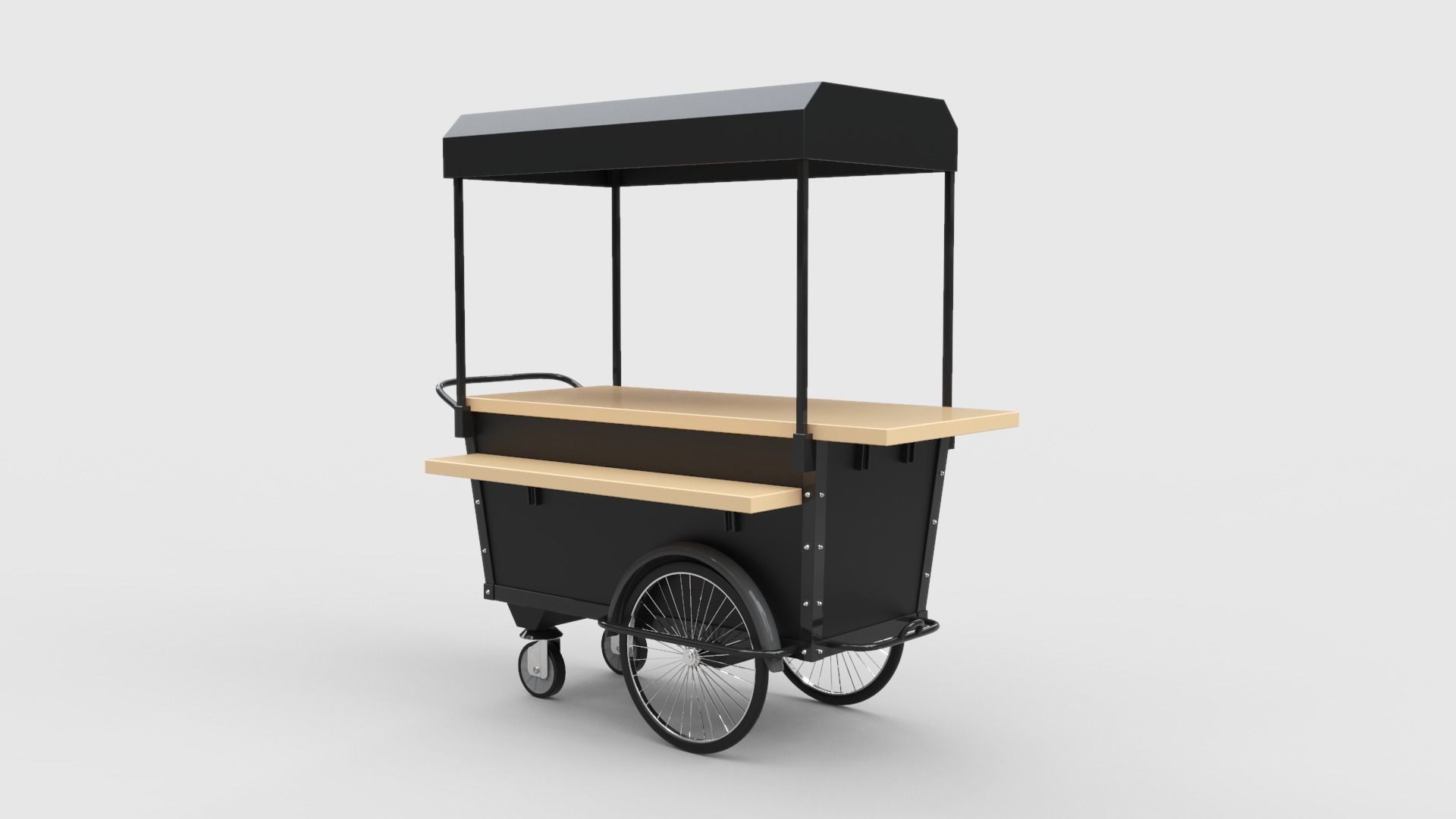 Mobile Coffee Cart 3D model_2