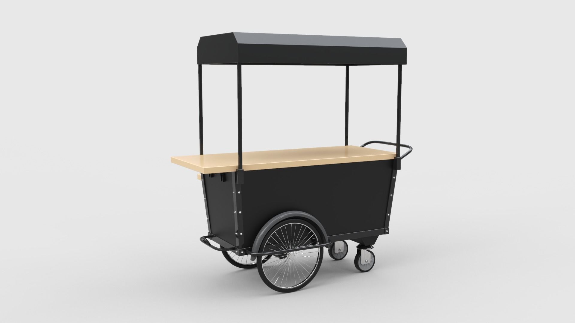 Mobile Coffee Cart 3D model_4