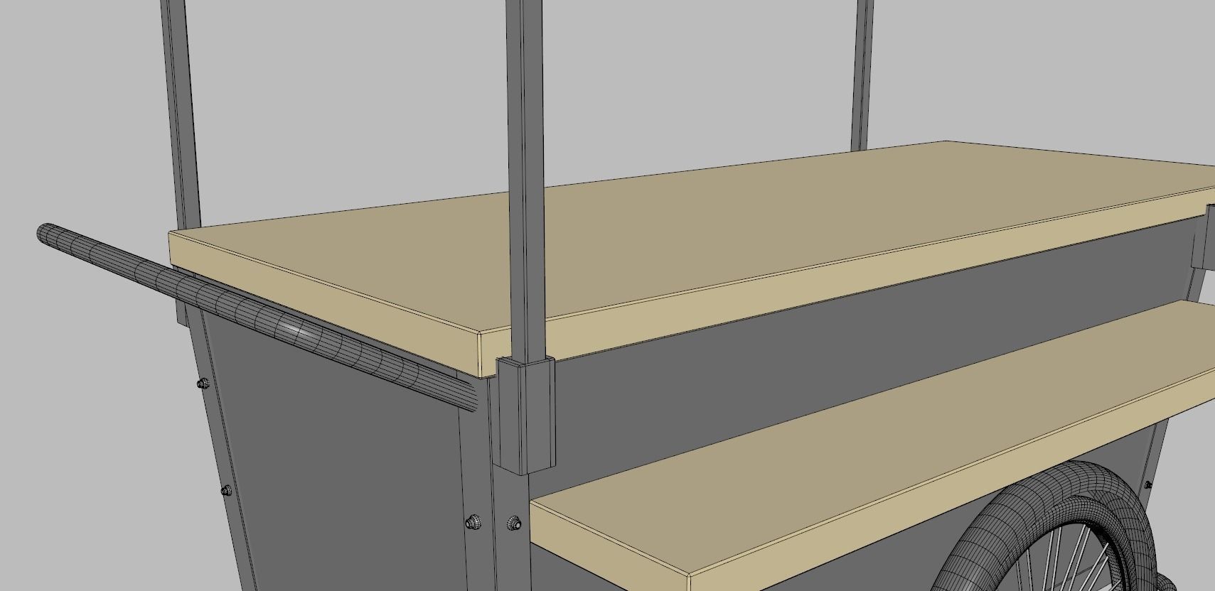 Mobile Coffee Cart 3D model_9