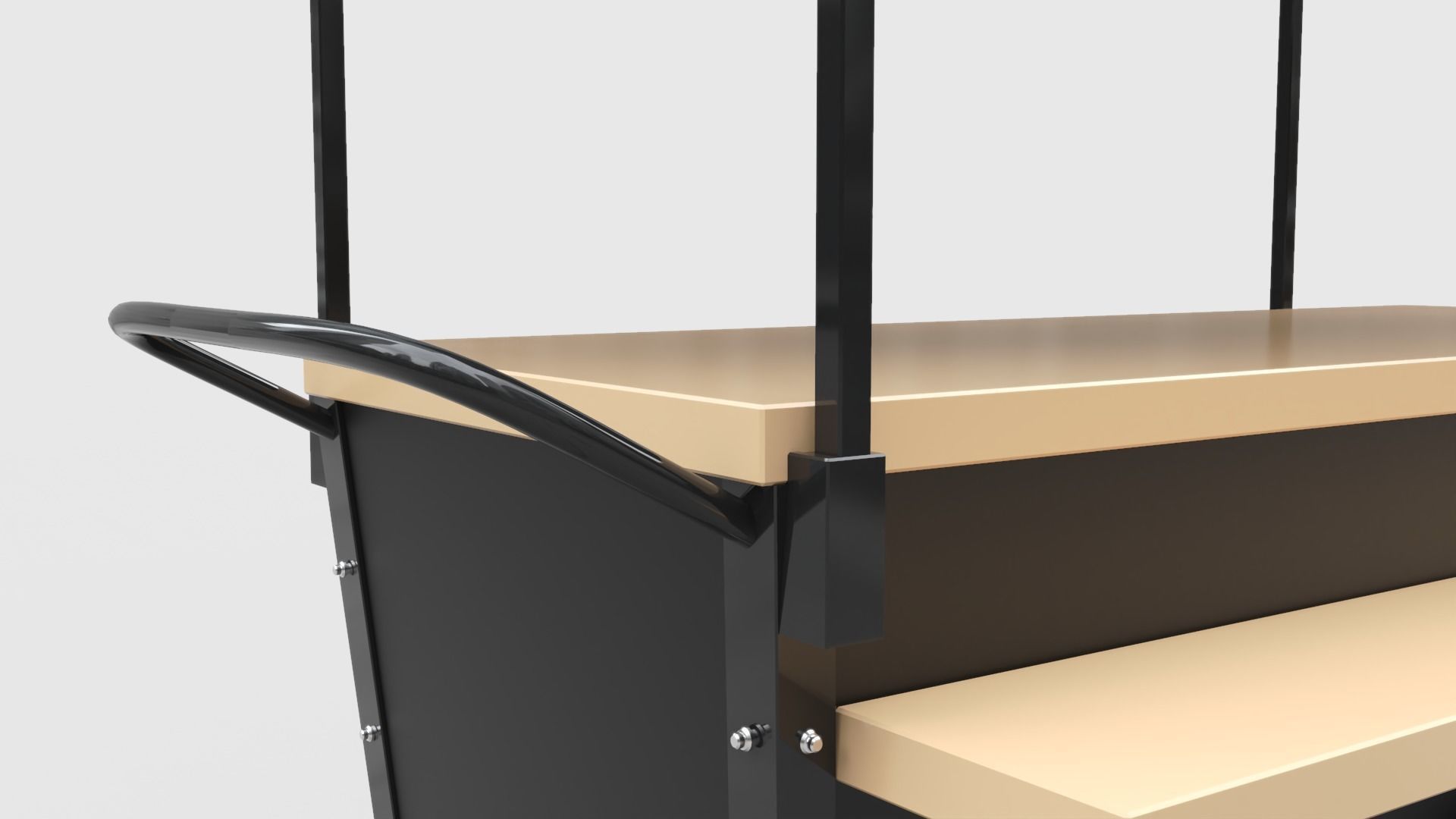 Mobile Coffee Cart 3D model_6