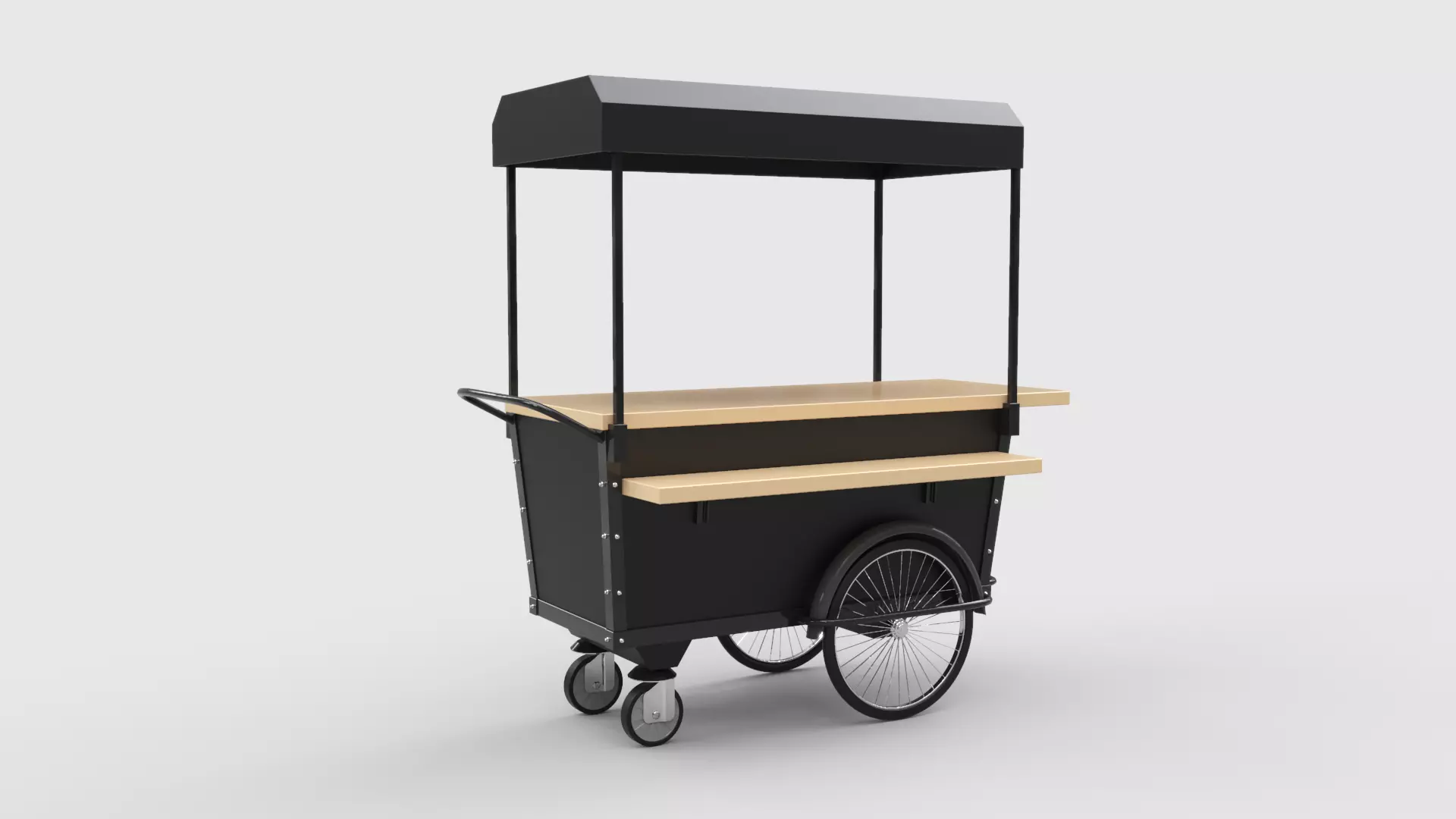 Mobile Coffee Cart 3D model_0