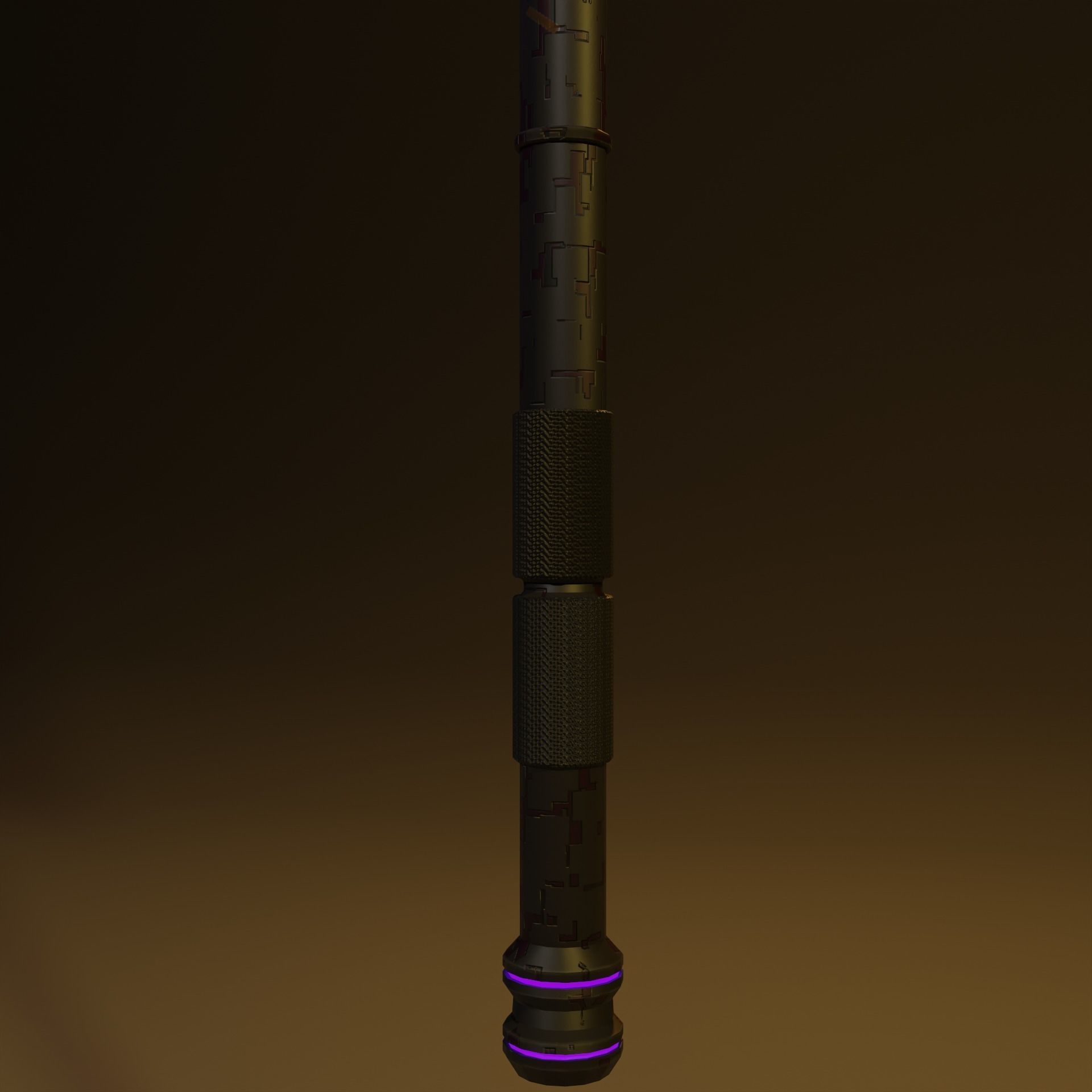 Sci-Fi Punk Axe Low-poly 3D model_4