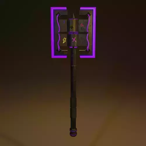 Sci-Fi Punk Axe Low-poly 3D model